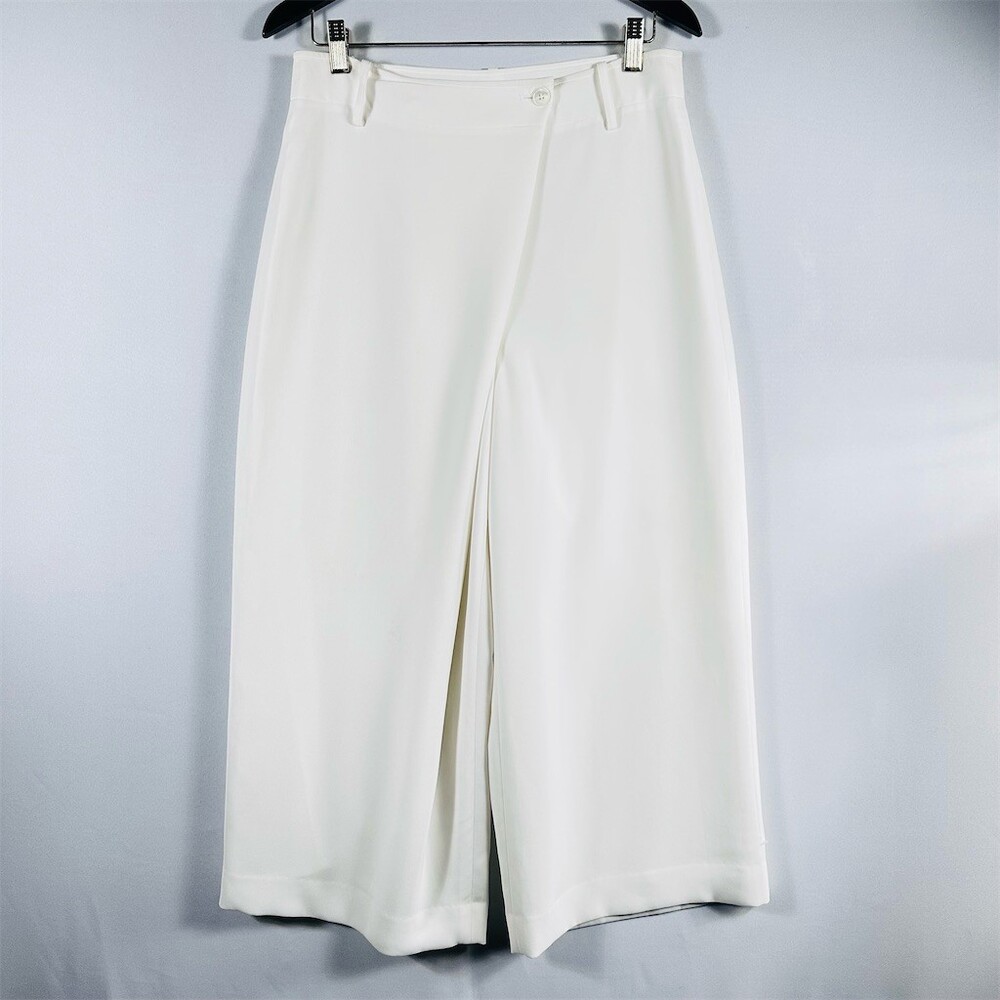 Lafayette 148 New York Wide Leg Cropped Pants in White